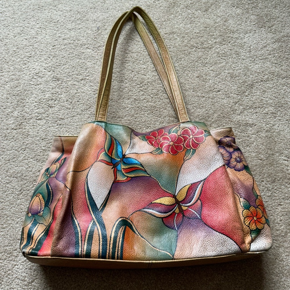 Anuschka Multicolor Floral Shoulder Bag